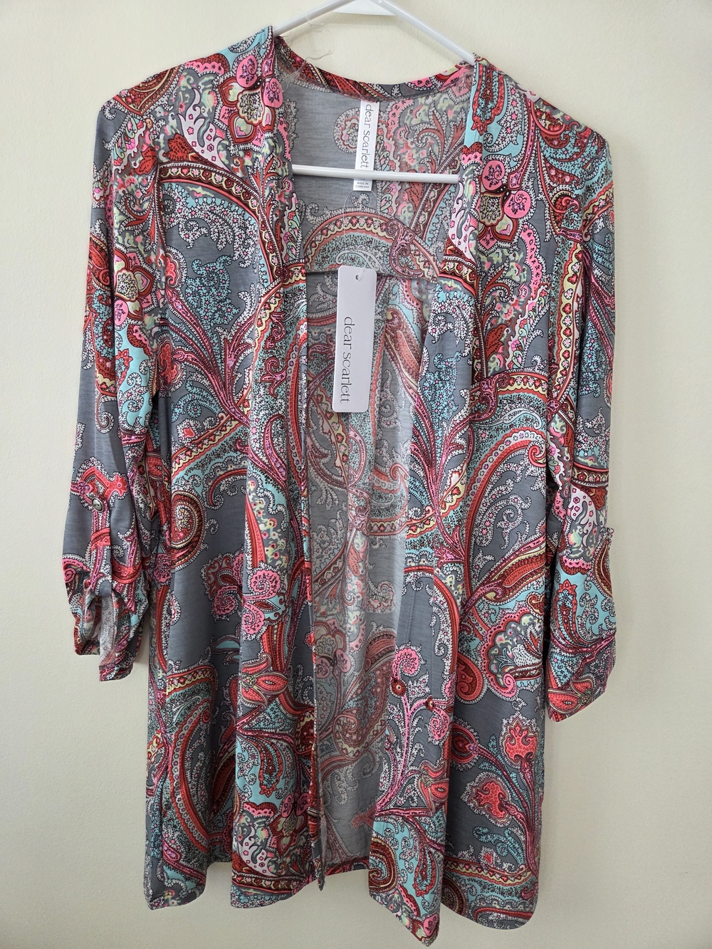 Dear Scarlett Women's Lizzy Cardigan In Grey Multi Paisley-Various